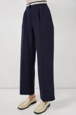 Kadın Geniş Paça Kumaş Pantolon 30088 - Lacivert