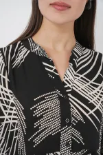 Robe longue hijab à motifs pour femme 2585 - Noir (taille M)