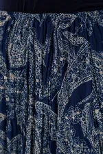 Jupe asymétrique en tulle et mousseline pour femme 8061 - Bleu marine