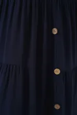 Women's Sleeveless Button-Down Short Dress 2571 - Navy Blue