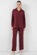 5858 Örme İkili Takım - Bordo