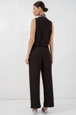 Women's Vest and Trousers Two-Piece Set 30091 - Brown
