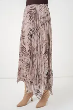 Women's Asymmetrical Chiffon Skirt 8056 - Beige