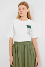 T-shirt basique en maille imprimée 911 - Vert