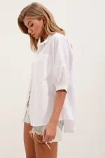 Chemise basique oversize à manches courtes 20213 - Blanche