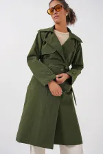 5938 Double-breasted Trench Coat - Khaki 5938 Double-breasted Trench Coat - Khaki