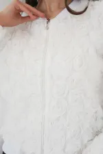 0719 Güllü Ceket - Beyaz