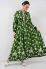 Robe hijab à motifs authentiques 2423 - Verte 6