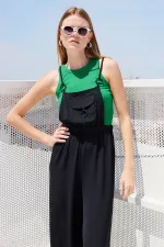 7023 Askılı Bahçıvan Tulum - Siyah