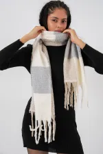 Kadın Yumuşak Dokulu Kalın Şal Atkı 15951 - A.Gri