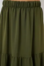 Kadın Ayrobin Uzun Etek 8048 - Haki