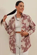 3900 Oversize Uzun Basic Gömlek - D.Gül Kurusu