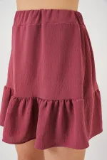 Kadın Ayrobin Mini Etek 8054 - Gül Kurusu