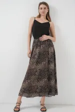 8032 Long Chiffon Skirt - Beige