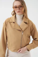 0717 Women's Short Cashmere Jacket - Biscuit