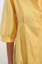 Women's Long Waist-Fitting Shirt 20383 - Yellow Women's Long Waist-Fitting Shirt 20383 - Yellow
