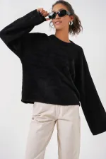 15915 Soft Texture Knit Sweater - Black