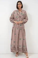 Robe longue hijab à motifs pour femme 2585 - A.Taba