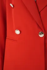 Women's Double-Breasted Blazer Jacket 0722 - Brick Women's Double-Breasted Blazer Jacket 0722 - Brick
