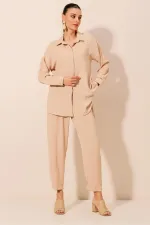 6593 Oversize İkili Takım - Bej