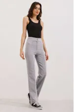 Pantalon palazzo taille haute 6629 - Gris