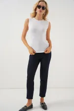 Kadın Kolsuz Body 4347 - Beyaz