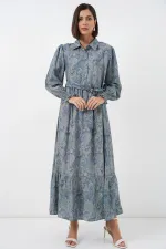 Robe hijab ceinturée pour femme 2589 - Menthe