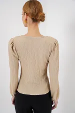 Chemisier à manches longues 0442 - Biscuit