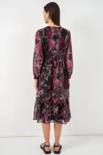 Robe en mousseline à motifs 2137 - A. Rouge