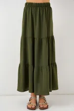 Kadın Ayrobin Uzun Etek 8048 - Haki