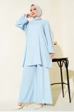Women's Blue Tunic and Pants Set (Top and Bottom) 6663