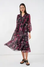 Robe en mousseline à motifs 2137 - A. Rouge