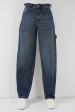 Women's High-Waisted Jeans 6701 - Navy Blue