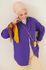 103901 Oversize Basic Hijab Shirt - Purple