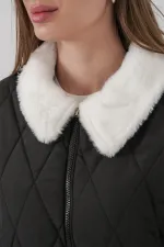 Women's Quilted Long Puffer Coat 5221 - Black