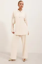6631 Oversize Alt-Üst Takım - Ekru