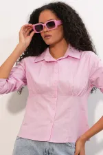 20231 Slim Fit Poplin Gömlek - Pembe