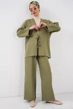 Costume deux pièces kimono en lin pour femme 6727 - Çağla