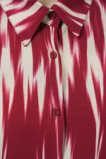 Chemise oversize à motifs pour femme 20301 - Rouge