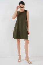 2444 Mini-robe en lin - Kaki