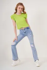 Chemisier tricoté 0430 - Vert clair