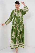 Robe hijab à motifs authentiques 2423 - Verte 5