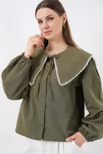 Kadın Bebe Yaka Gömlek 20314 - Haki