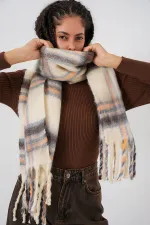 Écharpe-châle épaisse et douce pour femme 15951 - Beige clair