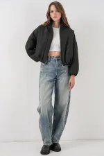 5124 Doudoune noire à col montant