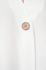 Kadın Kısa Kol Oversize Kimono 5969 - Beyaz