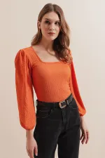 Chemisier à manches longues 0442 - Orange
