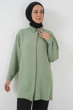 Kadın Uzun Gömlek Tunik 5945 - Çağla