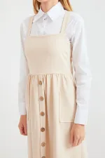 2490 Long Overall Dress - Cream