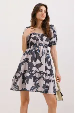 Robe évasée en popeline 2351 - Noir